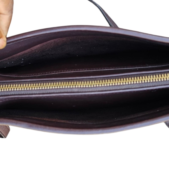 Coach Vintage Sutton Zip Bag Mahogany Brown Leather Crossbody 9814 - Picture 7 of 9